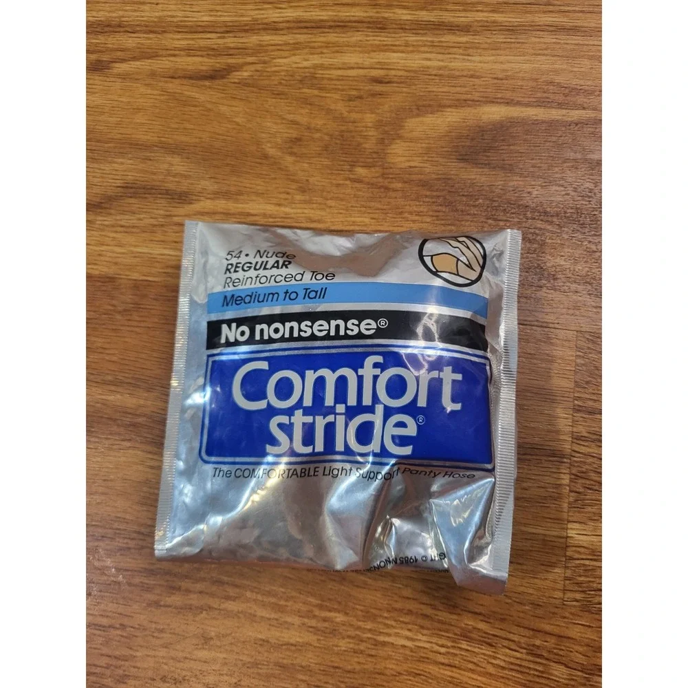 New 1985 No Nonsense Tan Comfort Stride Support Pantyhose